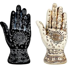 Tarot Palmistry Hand Figurine - Black or White - Spiritual Home Decor